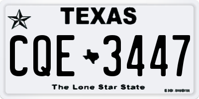 TX license plate CQE3447