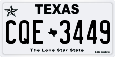 TX license plate CQE3449