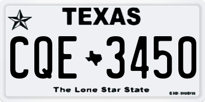 TX license plate CQE3450