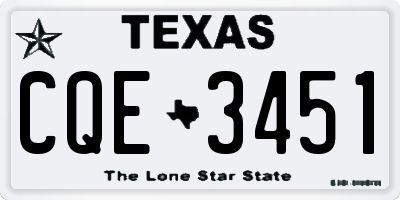 TX license plate CQE3451