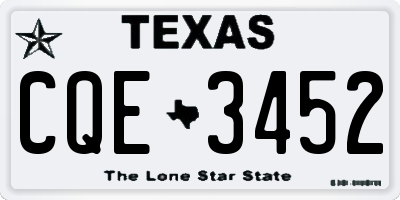 TX license plate CQE3452
