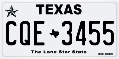 TX license plate CQE3455