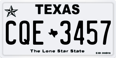TX license plate CQE3457