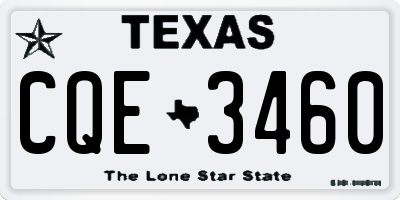 TX license plate CQE3460