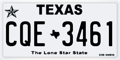 TX license plate CQE3461