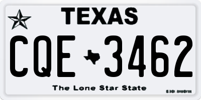 TX license plate CQE3462