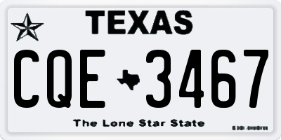 TX license plate CQE3467