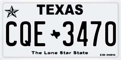 TX license plate CQE3470