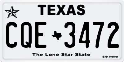 TX license plate CQE3472