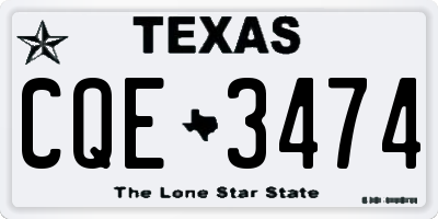 TX license plate CQE3474