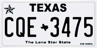 TX license plate CQE3475