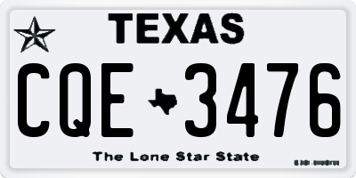 TX license plate CQE3476