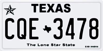 TX license plate CQE3478
