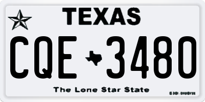 TX license plate CQE3480