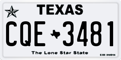TX license plate CQE3481