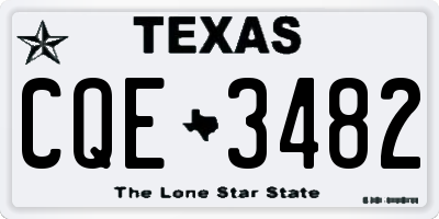 TX license plate CQE3482