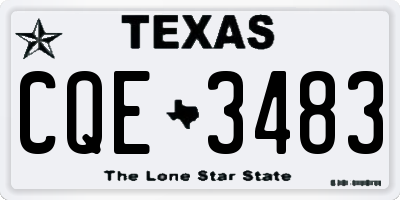 TX license plate CQE3483