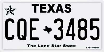 TX license plate CQE3485