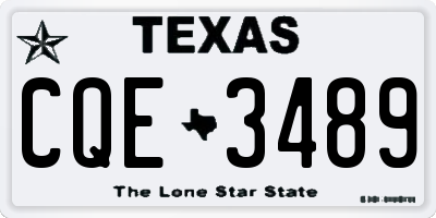 TX license plate CQE3489