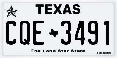 TX license plate CQE3491