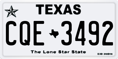 TX license plate CQE3492