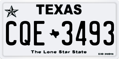 TX license plate CQE3493
