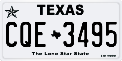 TX license plate CQE3495
