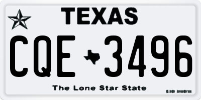 TX license plate CQE3496