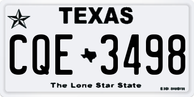 TX license plate CQE3498