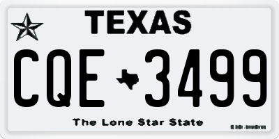 TX license plate CQE3499
