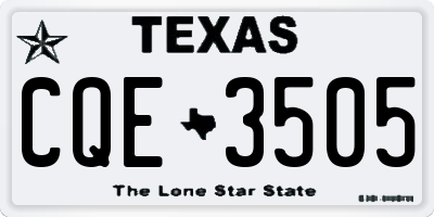 TX license plate CQE3505