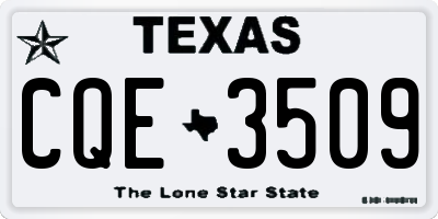 TX license plate CQE3509