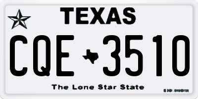 TX license plate CQE3510