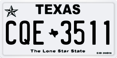 TX license plate CQE3511