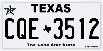 TX license plate CQE3512
