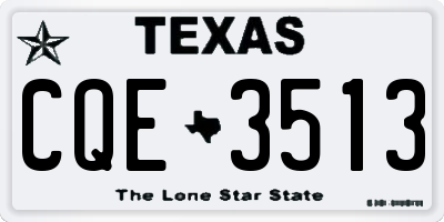 TX license plate CQE3513