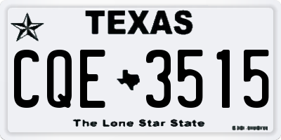 TX license plate CQE3515