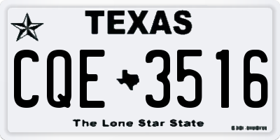 TX license plate CQE3516