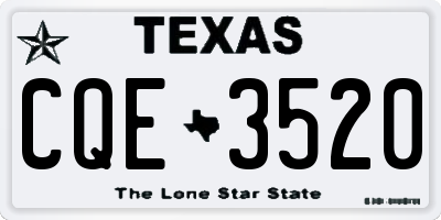 TX license plate CQE3520