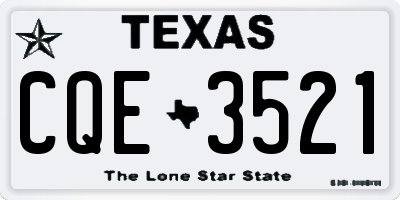 TX license plate CQE3521