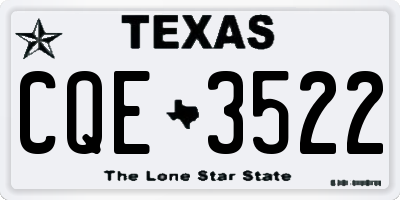 TX license plate CQE3522