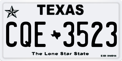 TX license plate CQE3523