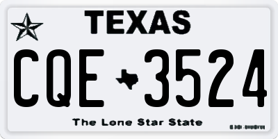 TX license plate CQE3524