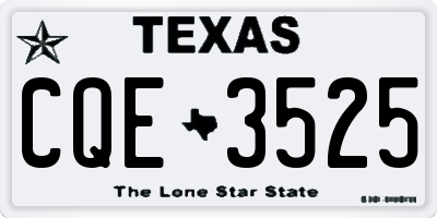 TX license plate CQE3525