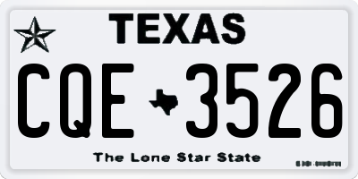 TX license plate CQE3526