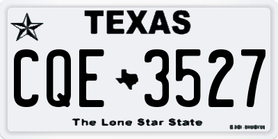 TX license plate CQE3527