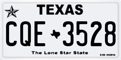 TX license plate CQE3528