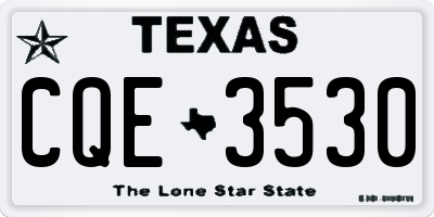 TX license plate CQE3530