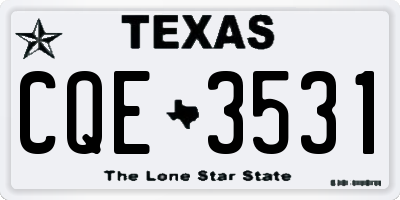 TX license plate CQE3531