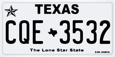 TX license plate CQE3532